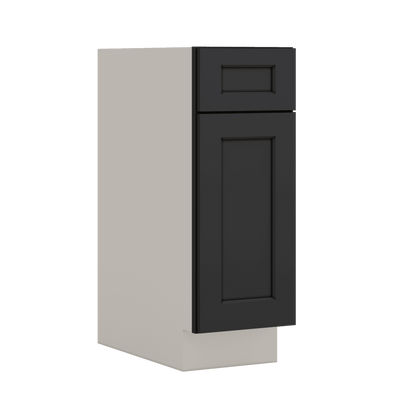 Base Cabinet - One Door 9", 12", 15", 18", 21" 15HNS Hermosa Noir Black Shaker 1-1/4" Overlay
