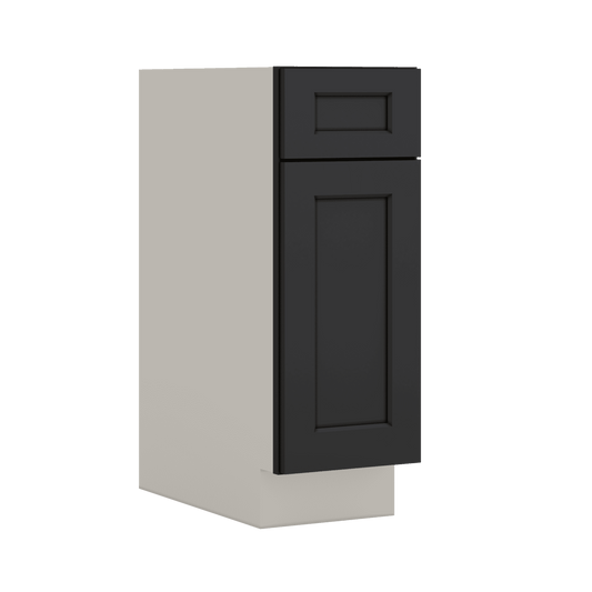 Base Cabinet - One Door 9", 12", 15", 18", 21" 15HNS Hermosa Noir Black Shaker 1-1/4" Overlay
