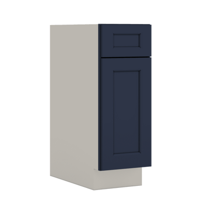 Base Cabinet - 9", 12", 15", 18", 21" NB29 Naval Blue Shaker 1-1/4" Overlay