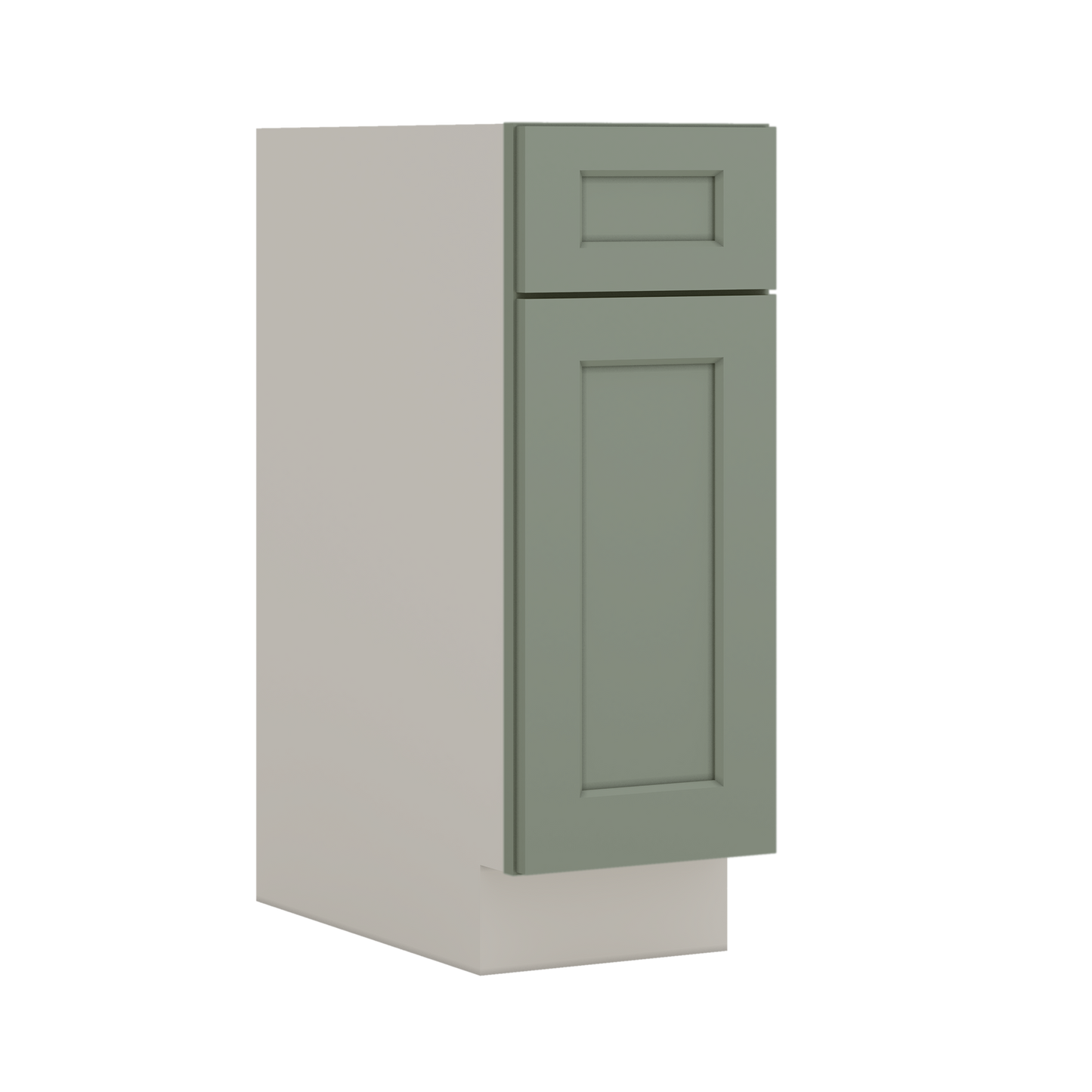 Base Cabinet - One Door 9", 12", 15", 18", 21" Green Shaker 1-1/4" Overlay