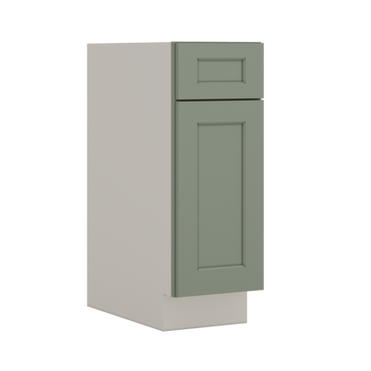 Base Cabinet - One Door 9", 12", 15", 18", 21" Green Shaker 1-1/4" Overlay