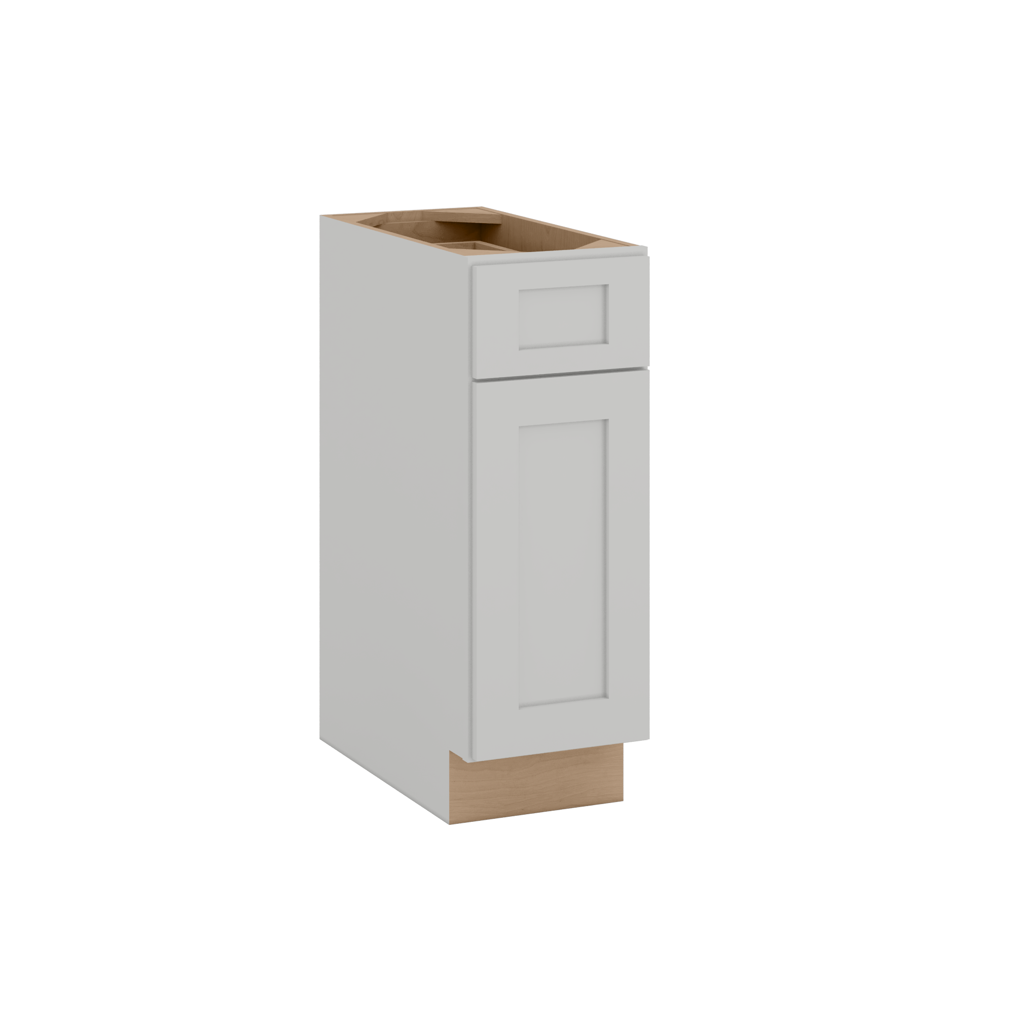 12", 15", 18", and 21" Width | Base Cabinet with One Door and One Drawer | RTA Unassembled | Premium Shaker White Full Overlay