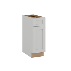 12", 15", 18", and 21" Width | Base Cabinet with One Door and One Drawer | RTA Unassembled | Premium Shaker White Full Overlay