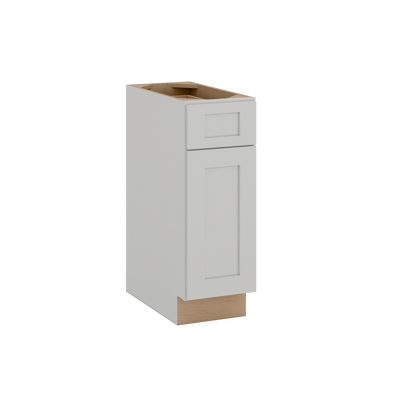 12", 15", 18", and 21" Width | Base Cabinet with One Door and One Drawer | RTA Unassembled | Premium Shaker White Full Overlay