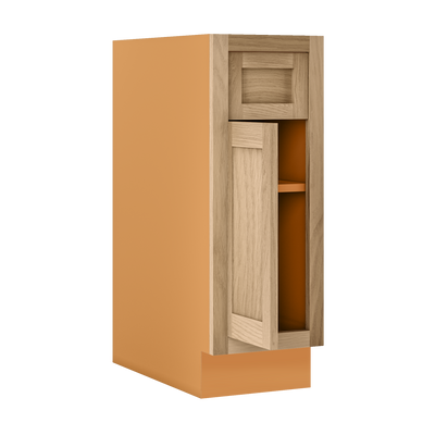 White Oak Inset Shaker Base Cabinet - Single Door Single Drawer 12", 15", 18" & 21" - Special Order