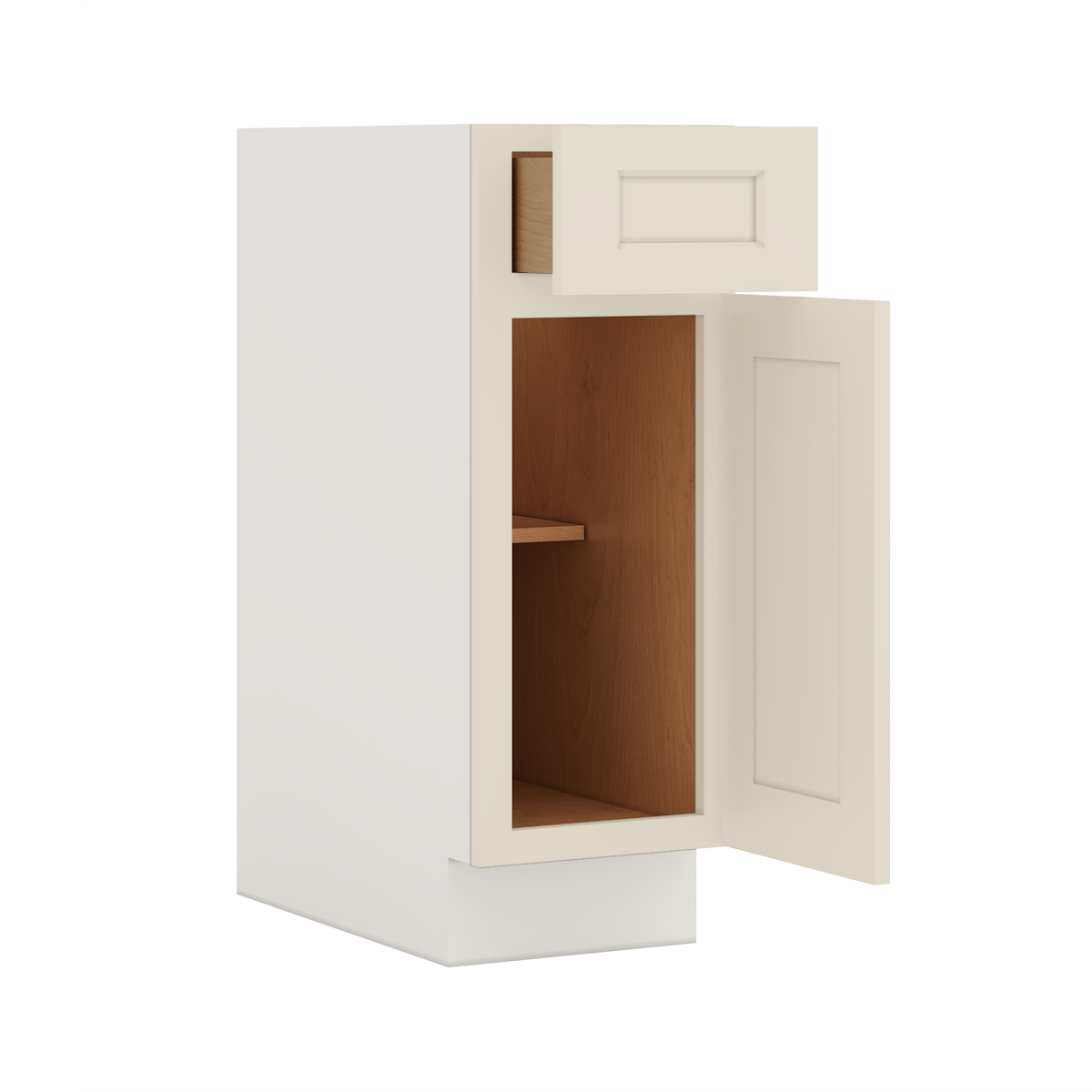 Base Cabinet 9", 12", 15", 18", 21" & Wider Manhattan Cream 1-1/4" Overlay Shaker Cabinet