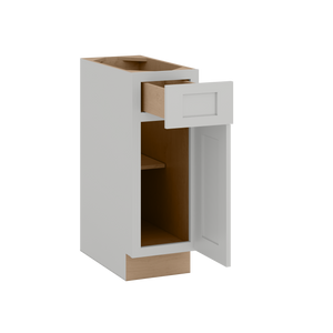 12", 15", 18", and 21" Width | Base Cabinet with One Door and One Drawer | RTA Unassembled | Premium Shaker White Full Overlay