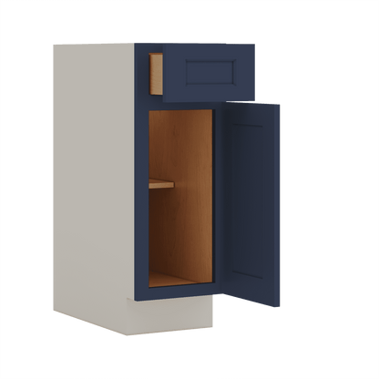 Base Cabinet - 9", 12", 15", 18", 21" NB29 Naval Blue Shaker 1-1/4" Overlay