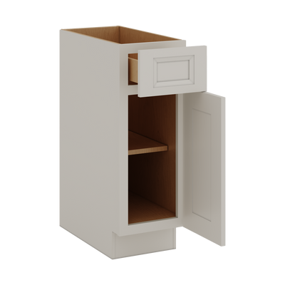 27LGDS Laguna Gray Double Shaker Base Cabinet - One Door One Drawer 9"(No Drawer), 12", 15", 18", 21"