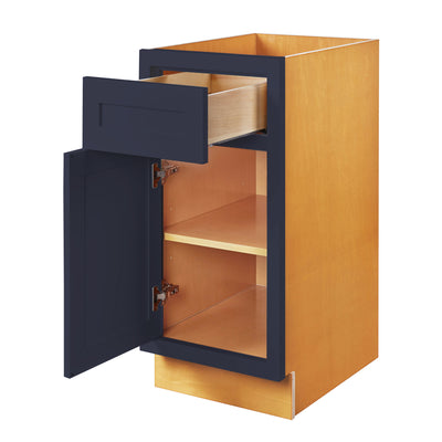 Oxford Blue Inset Shaker Base Cabinet - Single Door 9", 12", 15", 18" & 21"