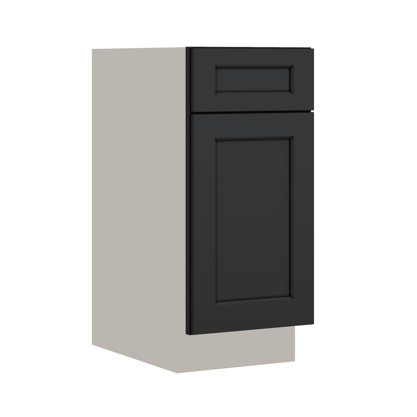 Base Cabinet - One Door 9", 12", 15", 18", 21" 15HNS Hermosa Noir Black Shaker 1-1/4" Overlay