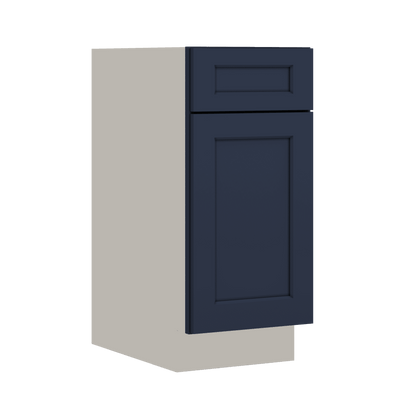 Base Cabinet - 9", 12", 15", 18", 21" NB29 Naval Blue Shaker 1-1/4" Overlay