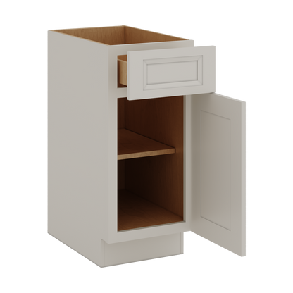 27LGDS Laguna Gray Double Shaker Base Cabinet - One Door One Drawer 9"(No Drawer), 12", 15", 18", 21"