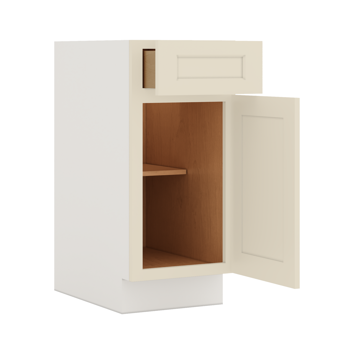 Base Cabinet 9", 12", 15", 18", 21" & Wider Manhattan Cream 1-1/4" Overlay Shaker Cabinet