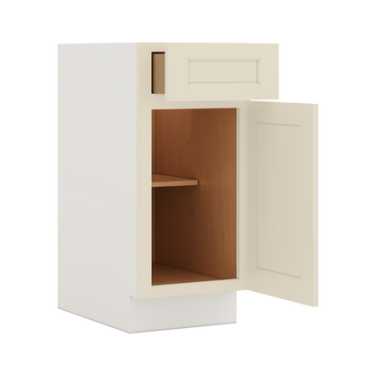 Base Cabinet 9", 12", 15", 18", 21" & Wider Manhattan Cream 1-1/4" Overlay Shaker Cabinet