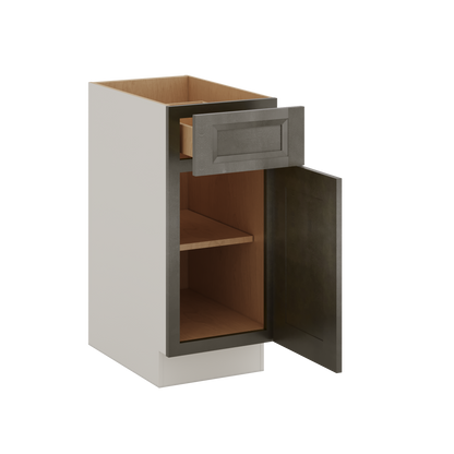 Huntington Cinder Double Shaker Base Cabinet - One Door One Drawer 9"(No Drawer), 12", 15", 18", 21"