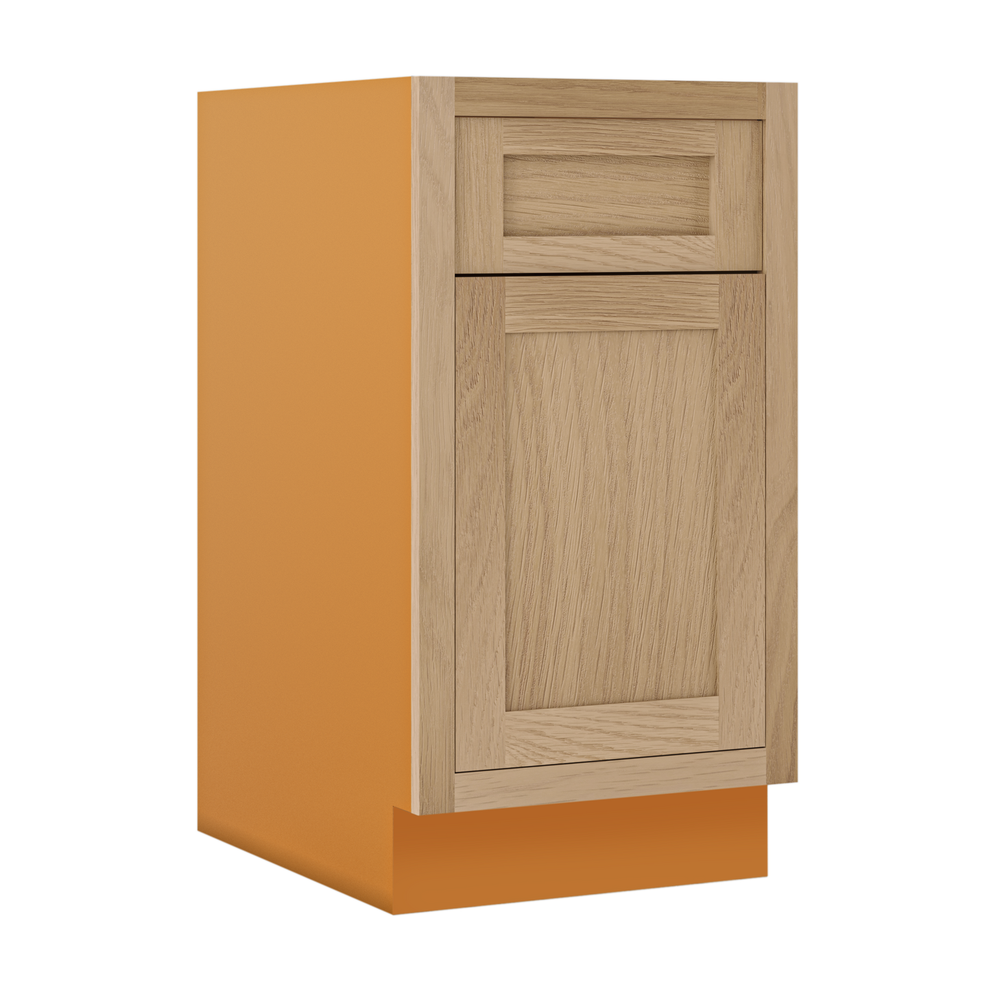 White Oak Inset Shaker Base Cabinet - Single Door Single Drawer 12", 15", 18" & 21" - Special Order