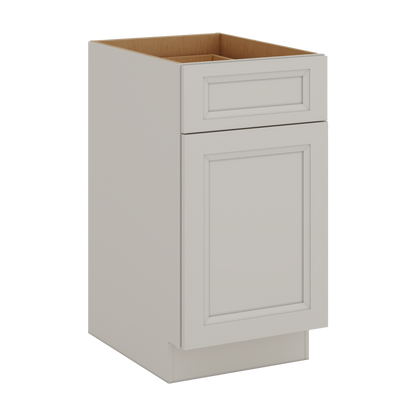 27LGDS Laguna Gray Double Shaker Base Cabinet - One Door One Drawer 9"(No Drawer), 12", 15", 18", 21"