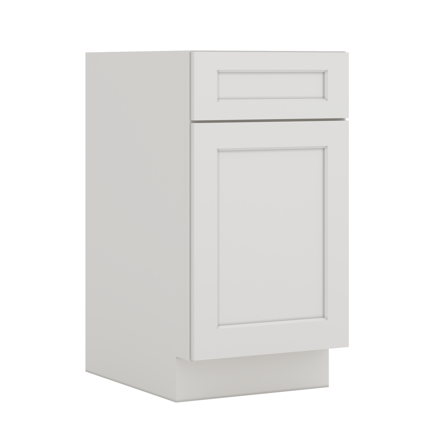 Base Cabinet - One Door One Drawer 12", 15", 18", 21" 2WS White Shaker 1-1/4" Overlay
