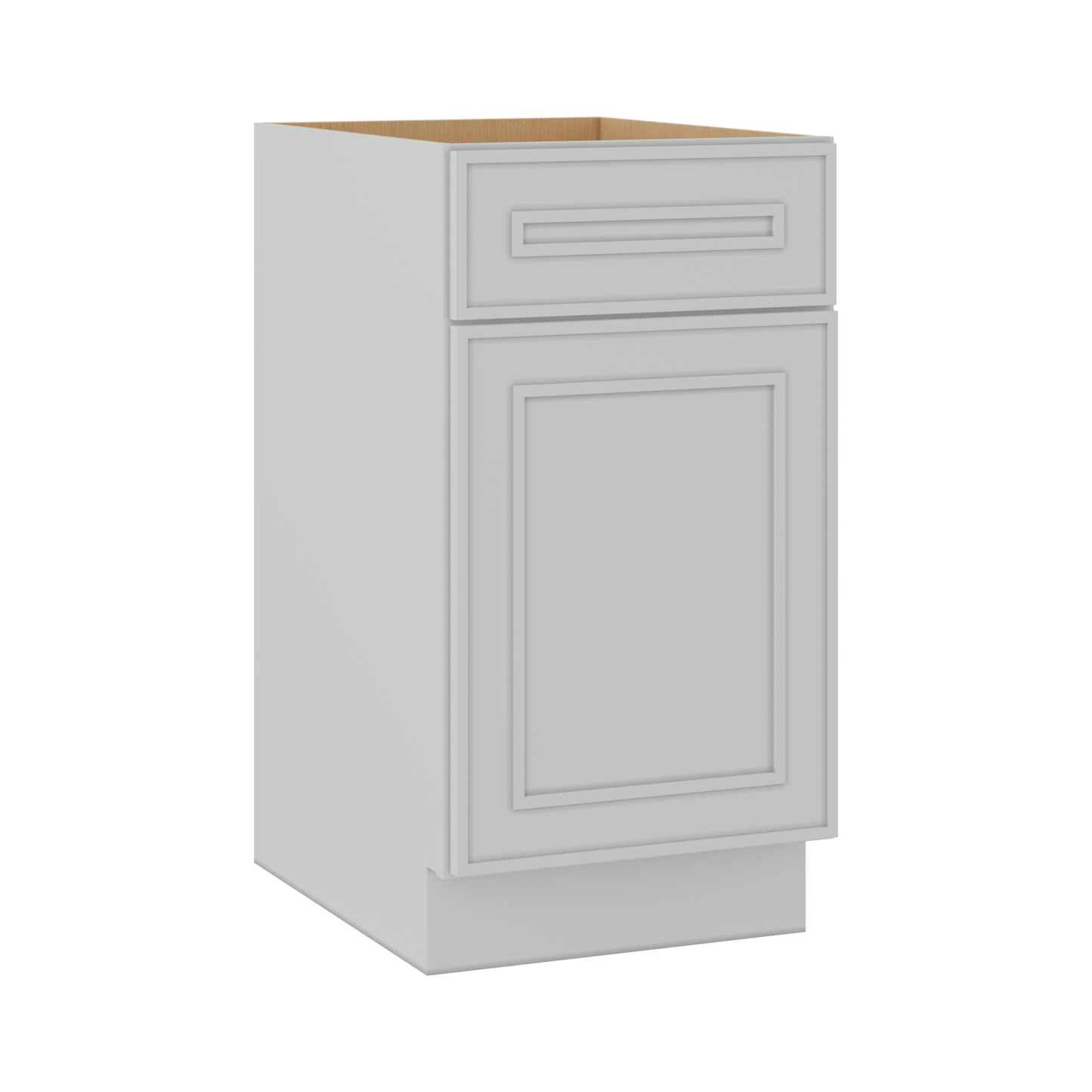 Base 9", 12", 15", 18", 21" White Elegant Oak Craftsman Shaker 1-1/4" Overlay Base Cabinet - One Door - One Drawer
