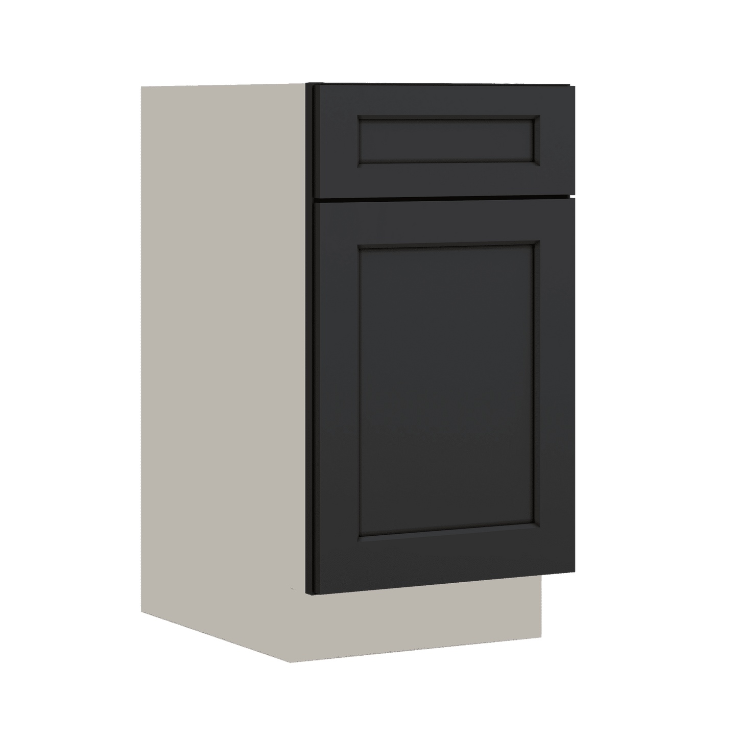 Base Cabinet - One Door 9", 12", 15", 18", 21" 15HNS Hermosa Noir Black Shaker 1-1/4" Overlay