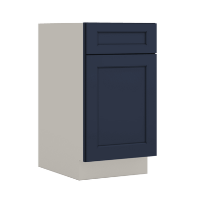 Base Cabinet - 9", 12", 15", 18", 21" NB29 Naval Blue Shaker 1-1/4" Overlay