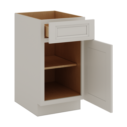 27LGDS Laguna Gray Double Shaker Base Cabinet - One Door One Drawer 9"(No Drawer), 12", 15", 18", 21"