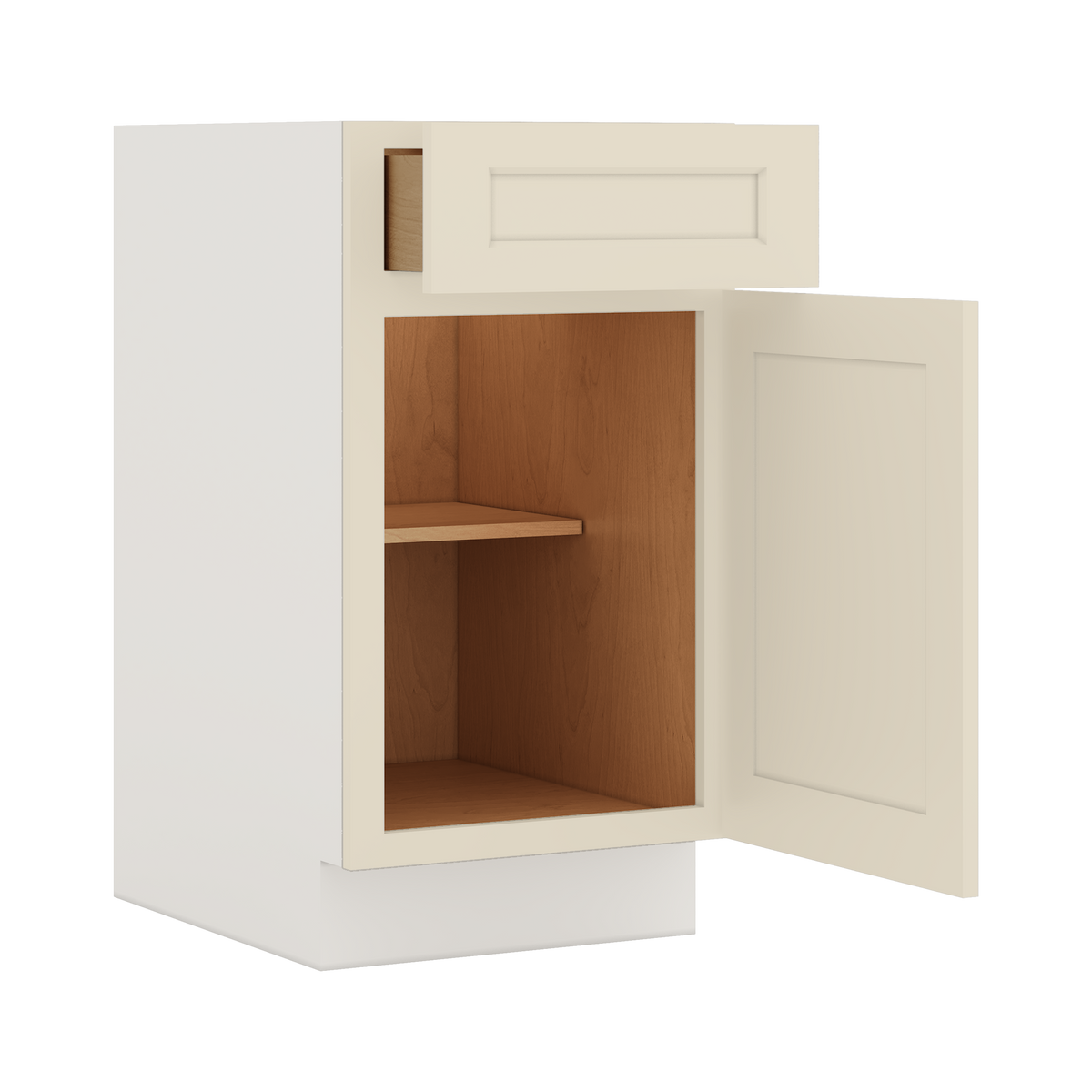 Base Cabinet 9", 12", 15", 18", 21" & Wider Manhattan Cream 1-1/4" Overlay Shaker Cabinet