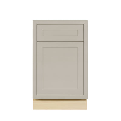 Tuscan Gray Inset Shaker Base Cabinet - Single Door 9", 12", 15", 18" & 21"