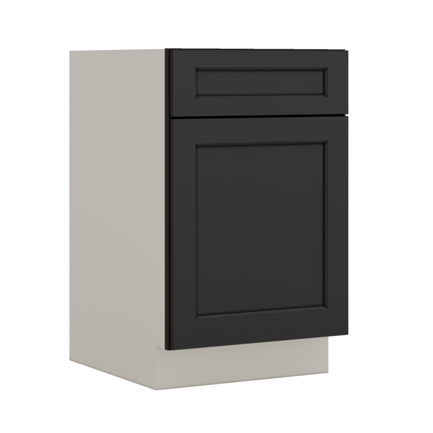 Base Cabinet - One Door 9", 12", 15", 18", 21" 15HNS Hermosa Noir Black Shaker 1-1/4" Overlay