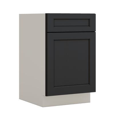 Base Cabinet - One Door 9", 12", 15", 18", 21" 15HNS Hermosa Noir Black Shaker 1-1/4" Overlay