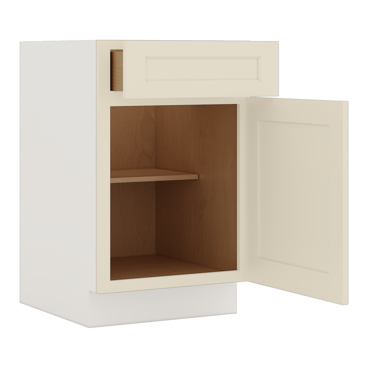 Base Cabinet 9", 12", 15", 18", 21" & Wider Manhattan Cream 1-1/4" Overlay Shaker Cabinet