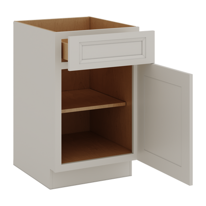 27LGDS Laguna Gray Double Shaker Base Cabinet - One Door One Drawer 9"(No Drawer), 12", 15", 18", 21"