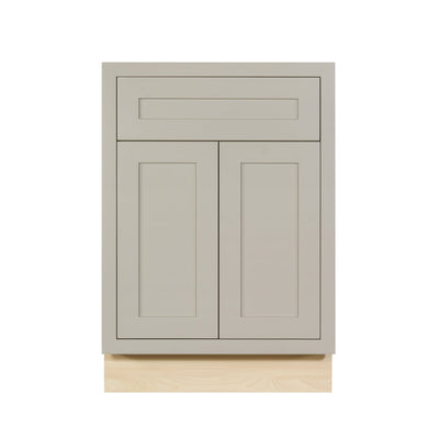 Tuscan Gray Inset Shaker Base Cabinet - Double Door 24"-27" Wide