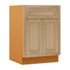 White Oak Inset Shaker Base Cabinet - Double Door 24"-27" Wide