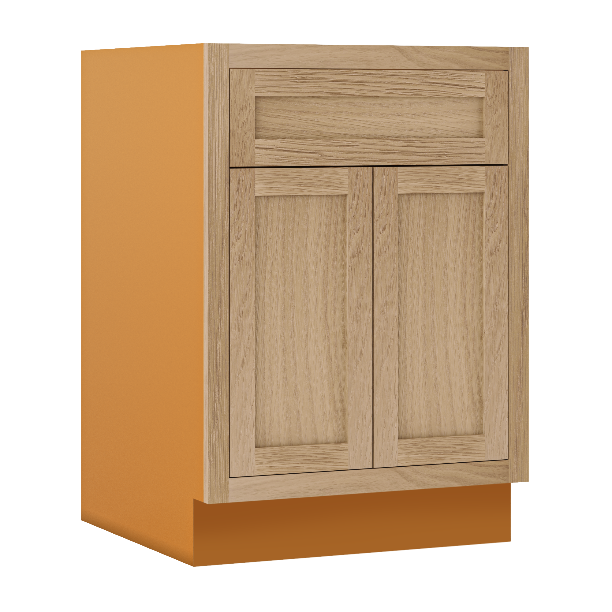 White Oak Inset Shaker Base Cabinet - Double Door 24