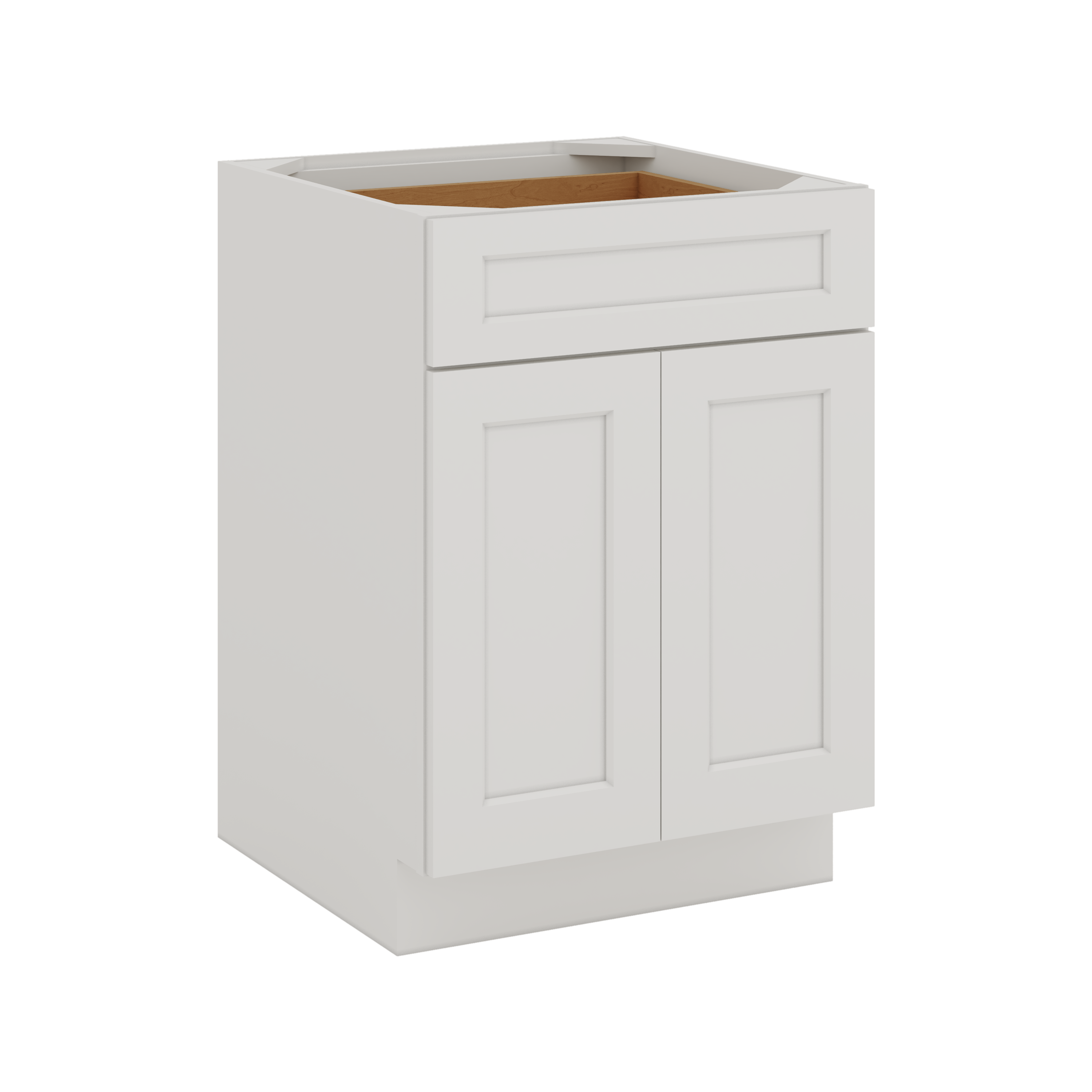 Base Cabinet - Two Doors 24", 27", 30", 33 & 36" Wide 2WS White Shaker 1-1/4" Overlay