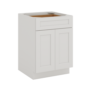 Base Cabinet - Two Doors 24", 27", 30", 33 & 36" Wide 2WS White Shaker 1-1/4" Overlay