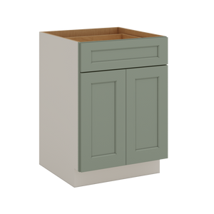 24", 27", 30", 33 & 36"42" Wide Base Cabinet - Two Doors Sage Green Shaker 1-1/4" Overlay