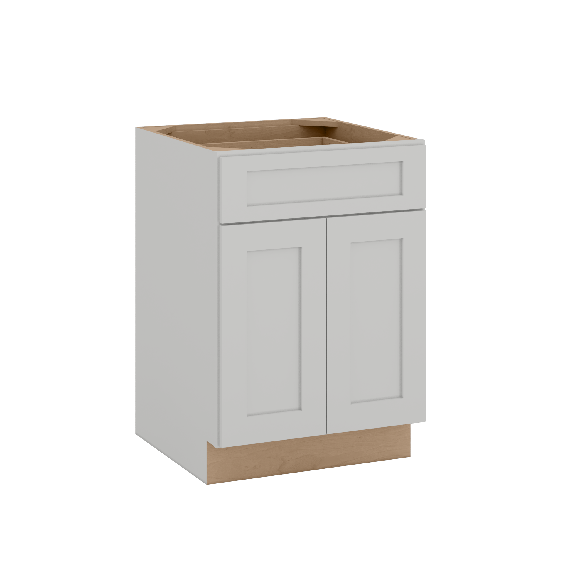 24", 27" & 30" Base Cabinet with Two Doors and One Drawer | RTA Unassembled | Premium Shaker White Full Overlay