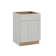 24", 27" & 30" Base Cabinet with Two Doors and One Drawer | RTA Unassembled | Premium Shaker White Full Overlay