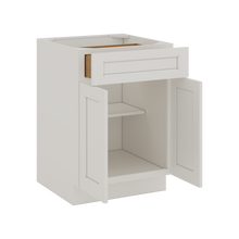 Base Cabinet - Two Doors 24", 27", 30", 33 & 36" Wide White Shaker 1-1/4" Overlay