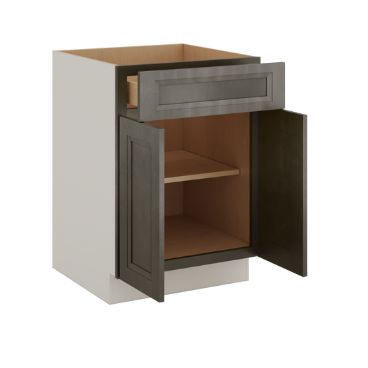 Huntington Cinder Double Shaker Base Cabinet - Two Doors 24", 27", 30", 33 & 36" Wide