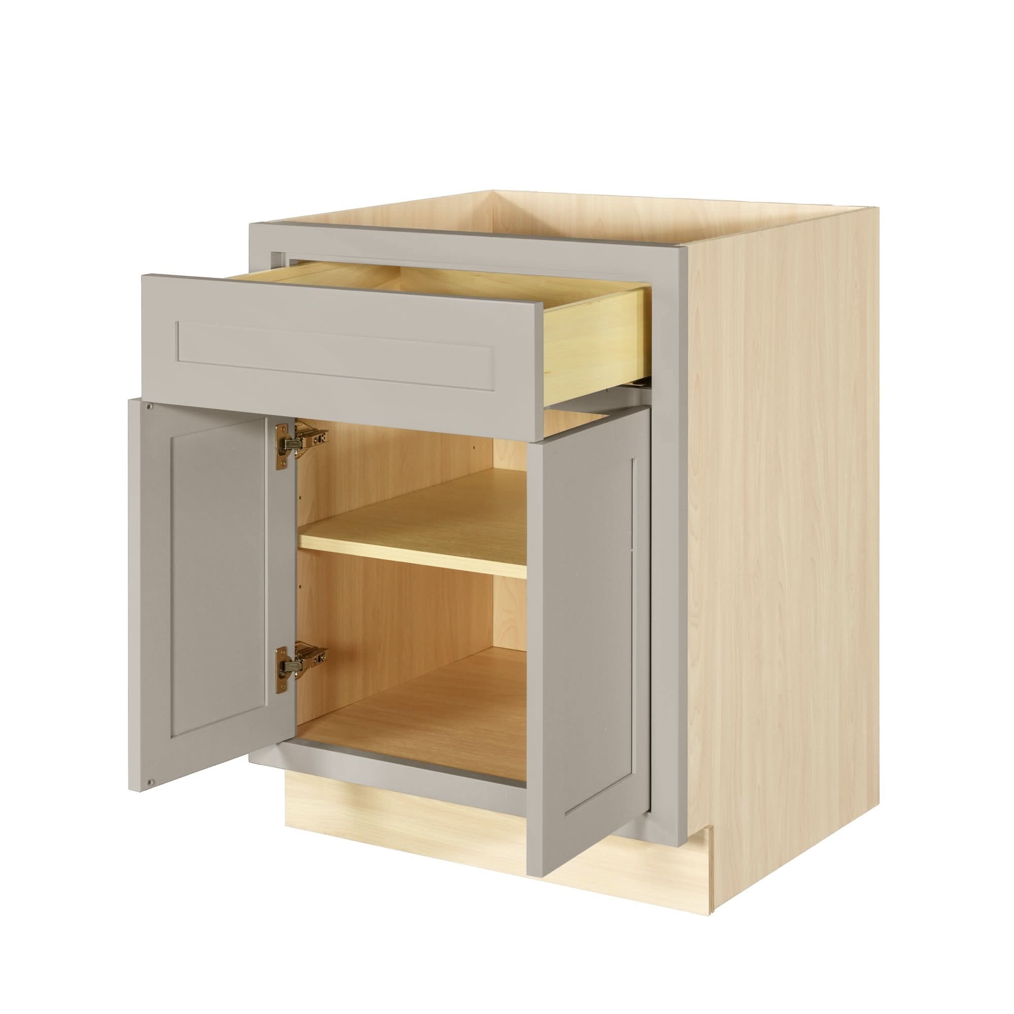 Tuscan Gray Inset Shaker Base Cabinet - Double Door 24