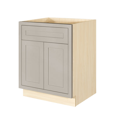 Tuscan Gray Inset Shaker Base Cabinet - Double Door 24"-27" Wide