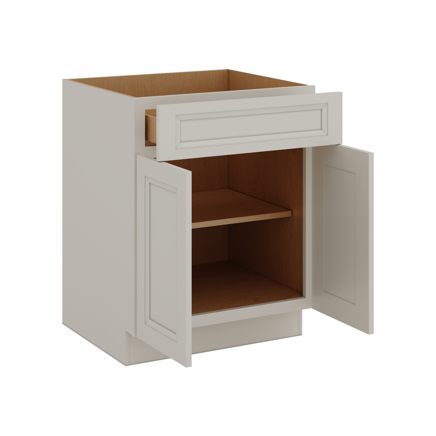 27LGDS Laguna Gray Double Shaker Base Cabinet - Two Doors 24", 27", 30", 33 & 36" Wide