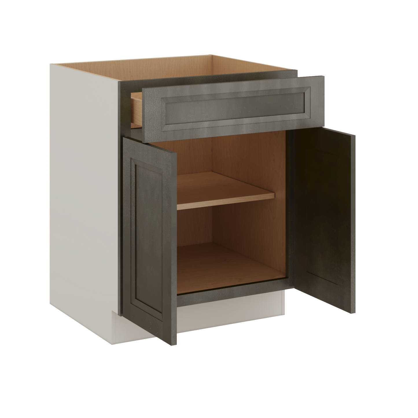 Huntington Cinder Double Shaker Base Cabinet - Two Doors 24", 27", 30", 33 & 36" Wide
