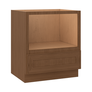 30" Microwave Base Cabinet Overlay Mocha Elegant Oak Craftsman White Oak Shaker