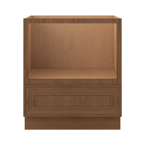 30" Microwave Base Cabinet Overlay Mocha Elegant Oak Craftsman White Oak Shaker