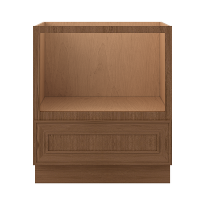 30" Microwave Base Cabinet Overlay Mocha Elegant Oak Craftsman White Oak Shaker